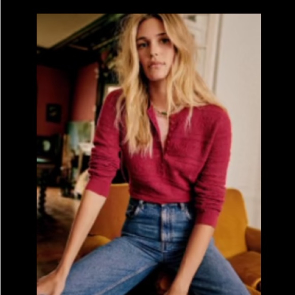 Sezane Women's Sweater in Rich Burgundy